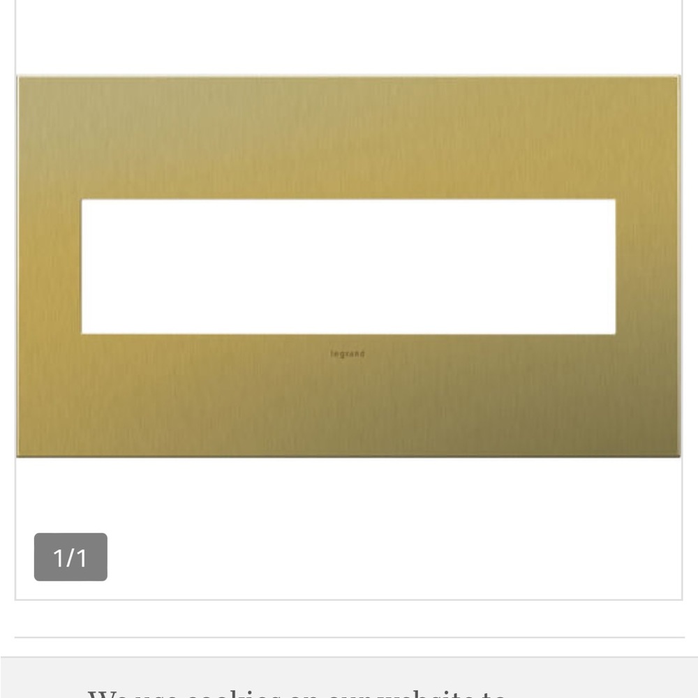 Adorn 4 gang wall plate by legrand in brushed brass